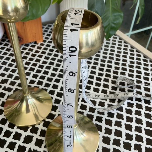 Threshold 11’ Brass Gold Tone Candle Holder Chalice Cup MCM Style - Picture 4 of 11